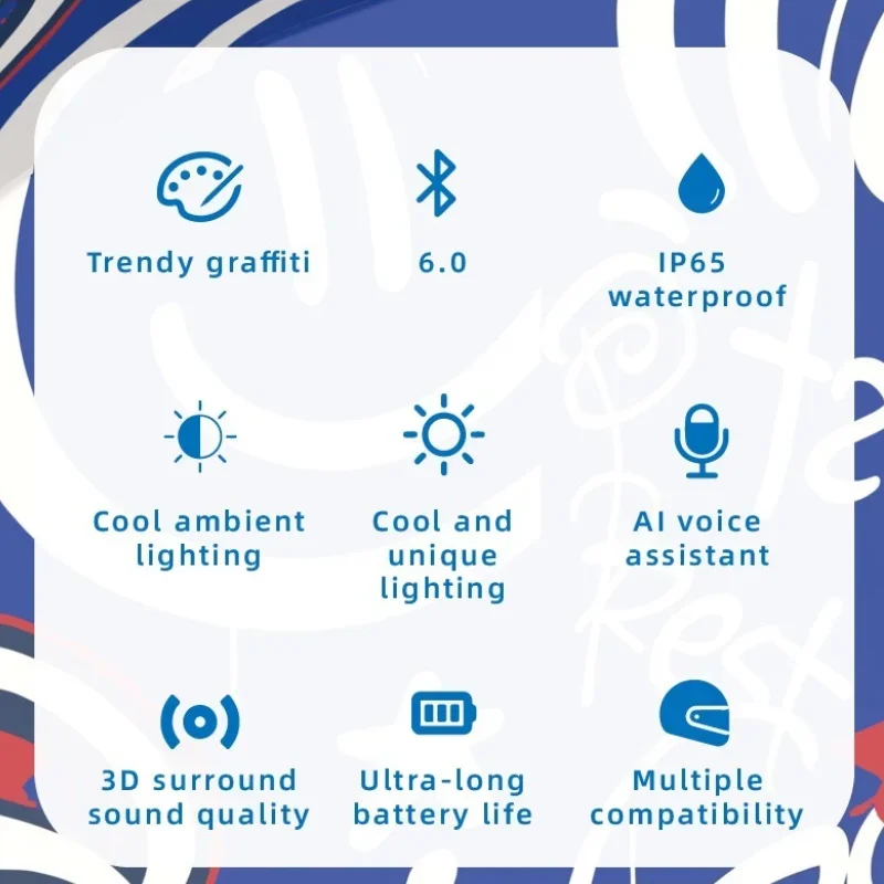 K15 RGB Bluetooth6.0 دراجة نارية خوذة سماعة لاسلكية حر اليدين دعوة الهاتف كيت مقاوم للماء سماعة مشغل موسيقى MP3 المتكلم