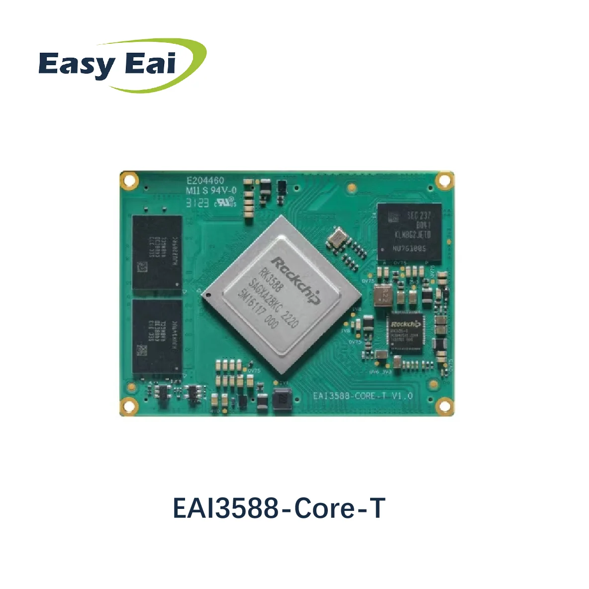 

EAI3588-Core-T Rockchip RK3588 Core Board LPDDR4X 8G RAM 32G eMMC Supports H.265 and VP9 decoders at 8K@60fps 6Tops