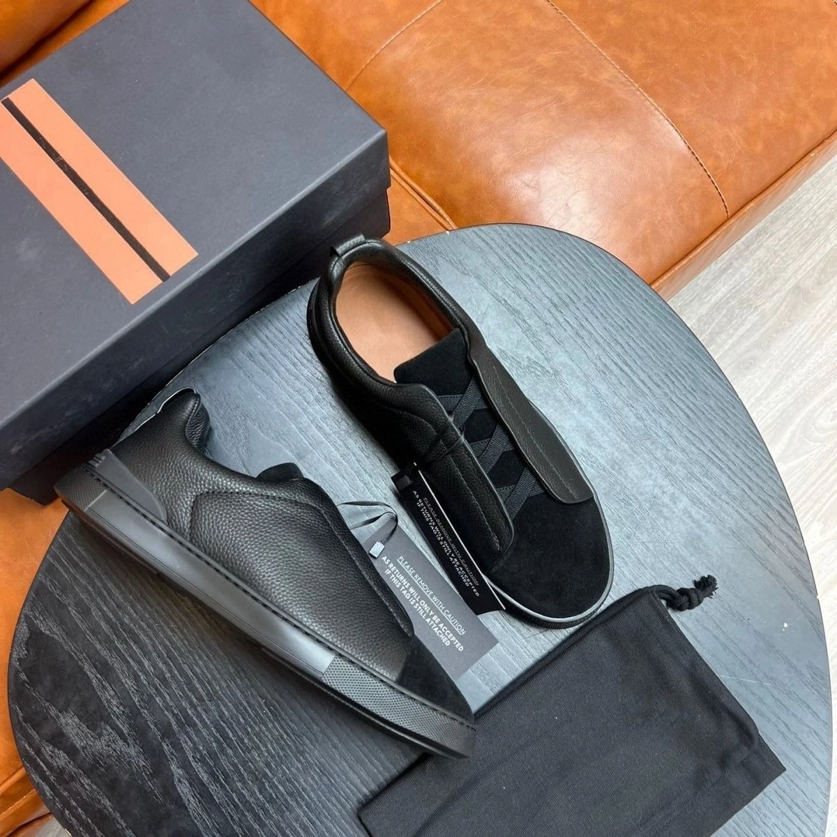 

New ZE men's leather board shoes, cowhide suede splicing slippers, fashionable sports and leisure shoes, men's formal shoes