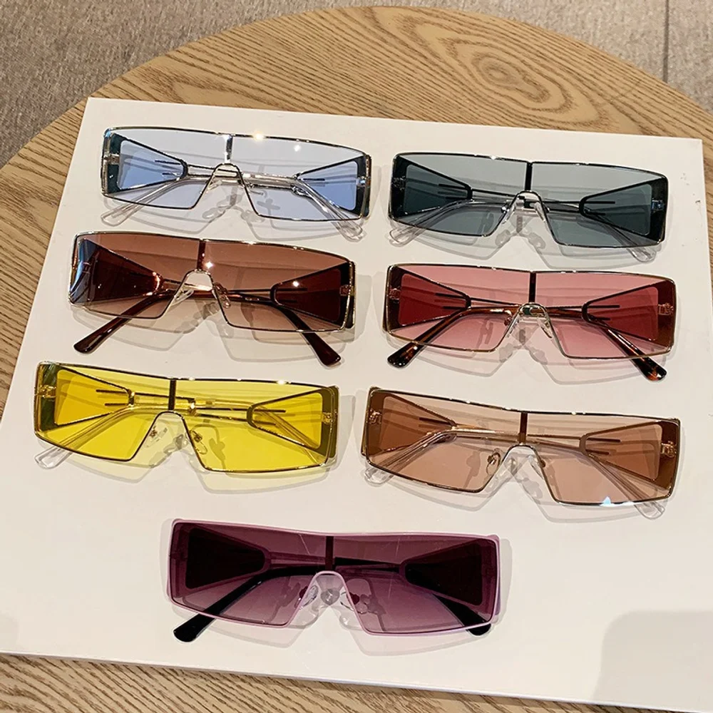 Nuevas gafas de sol de una pieza de metal europeas y americanas para niñas picantes, gafas a prueba de viento para deportes al aire libre y ciclismo, gafas de sol para w