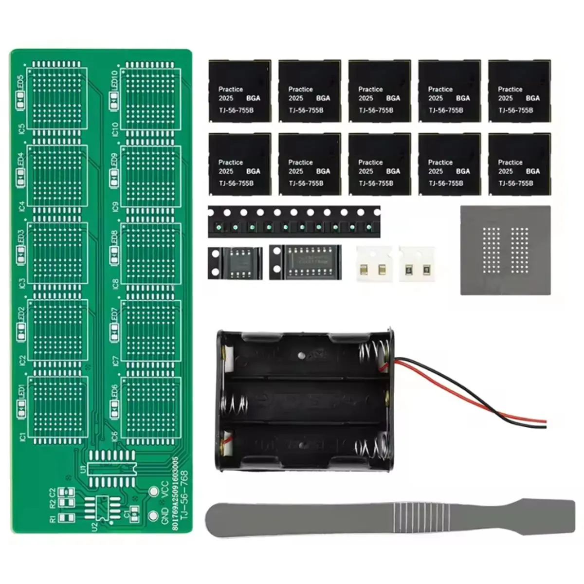 A40I BGA Chip Soldering Practice Board Kit Decimal Flowing Lights Teaching Practical Training Soldering Practice Loose Part A