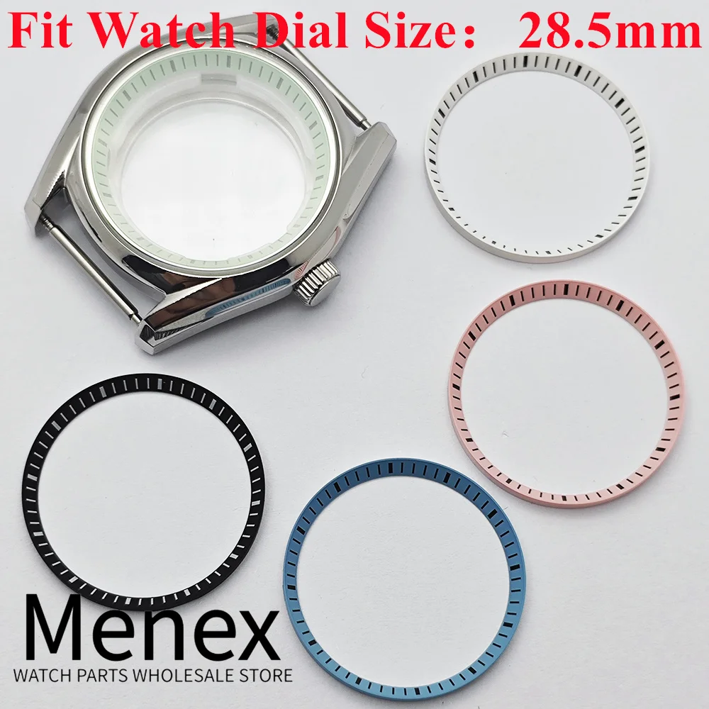 Menex 40mm Stainless Steel Watch Case Sapphire Crystal Multi Color Chapter Ring Fit NH34 NH35 ETA2824 PT5000 Automatic Movement