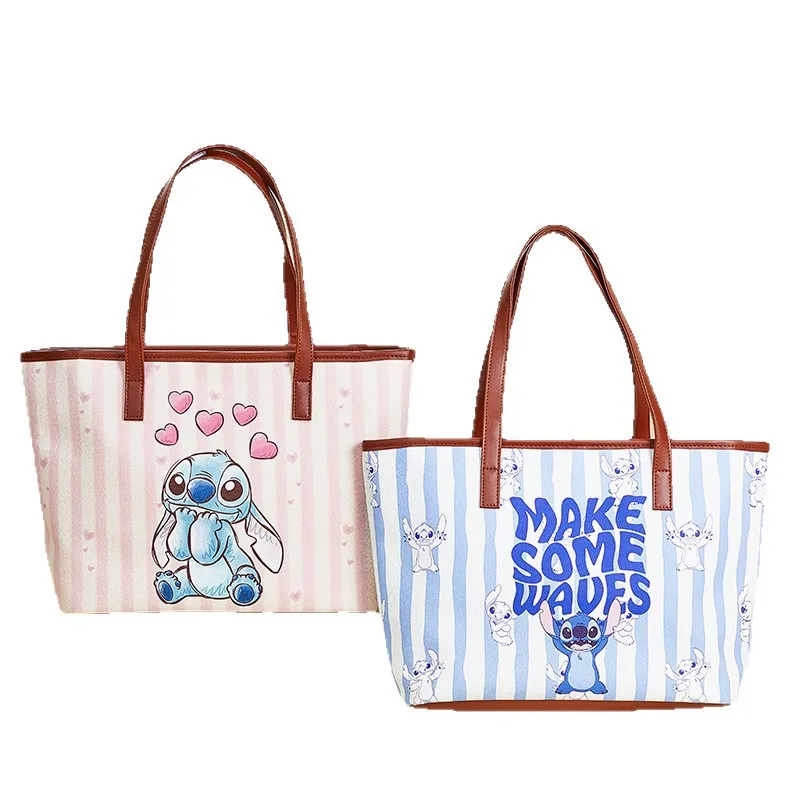 

Disney Stitch Oversized Commuter Tote Bag for Women Large Shoulder Bag with Zipper Closure Moms Outdoor Shopping Handbag