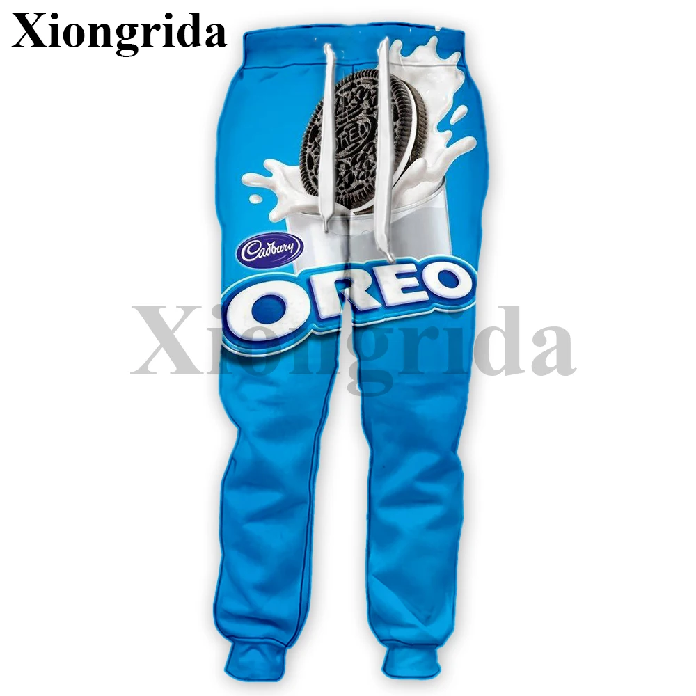 

Oreo 3D Printed Sweatpants Mens Casual Snacks Biscuit Cookies Print Pants Jogging Pants Trousers S-5XL