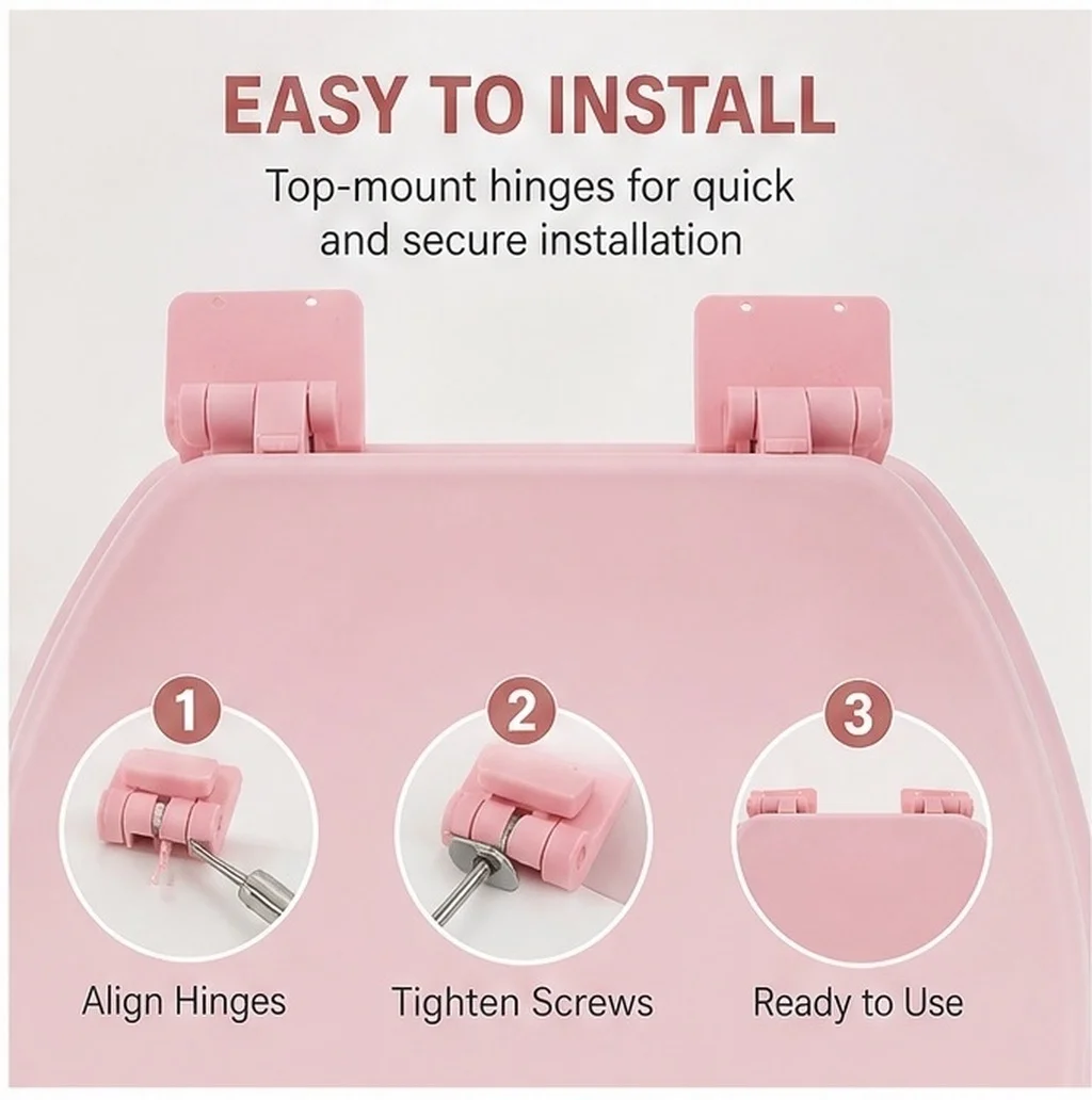 Thick Padded Toilet Seat Cover High Resilience Foam Cushion Quiet Nighttime Use Warm Comfort Universal Fit for Elongated Round