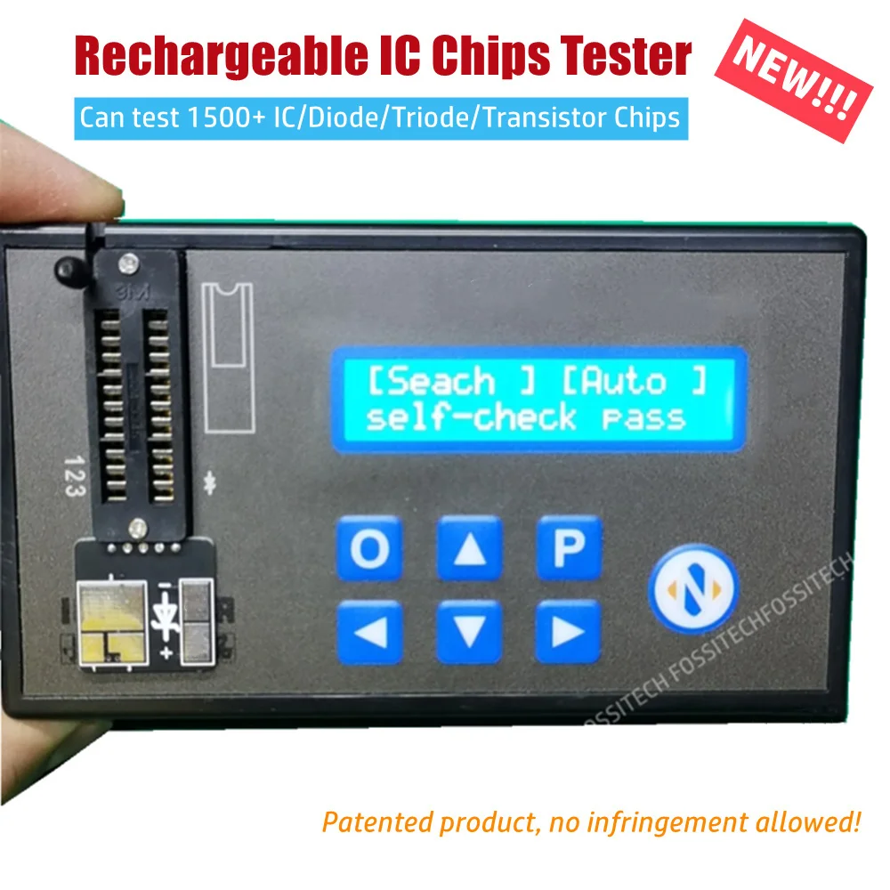 

NEW! Handheld Rechargeable LED Integrated Circuit Tester Transistor Diode Triode Tester Digital Transistor IC Chips Detector