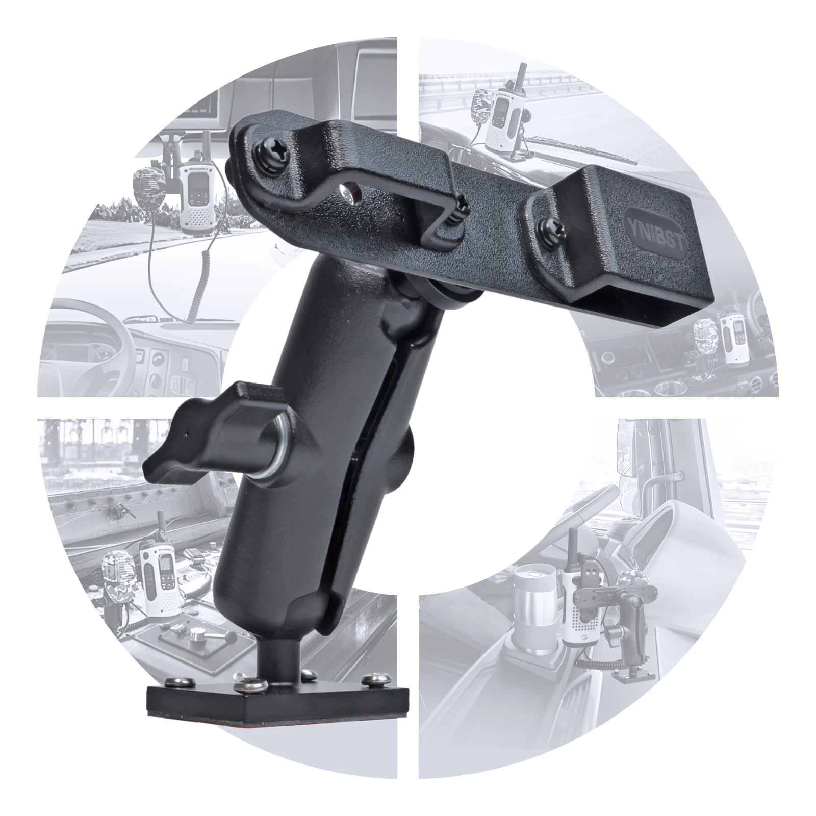 Handheld Radio&Speaker Microphone Holder,Drill Base Mount W/Self-Tapping Screws,for Motorola Talkabout Portable Walkie Talkie