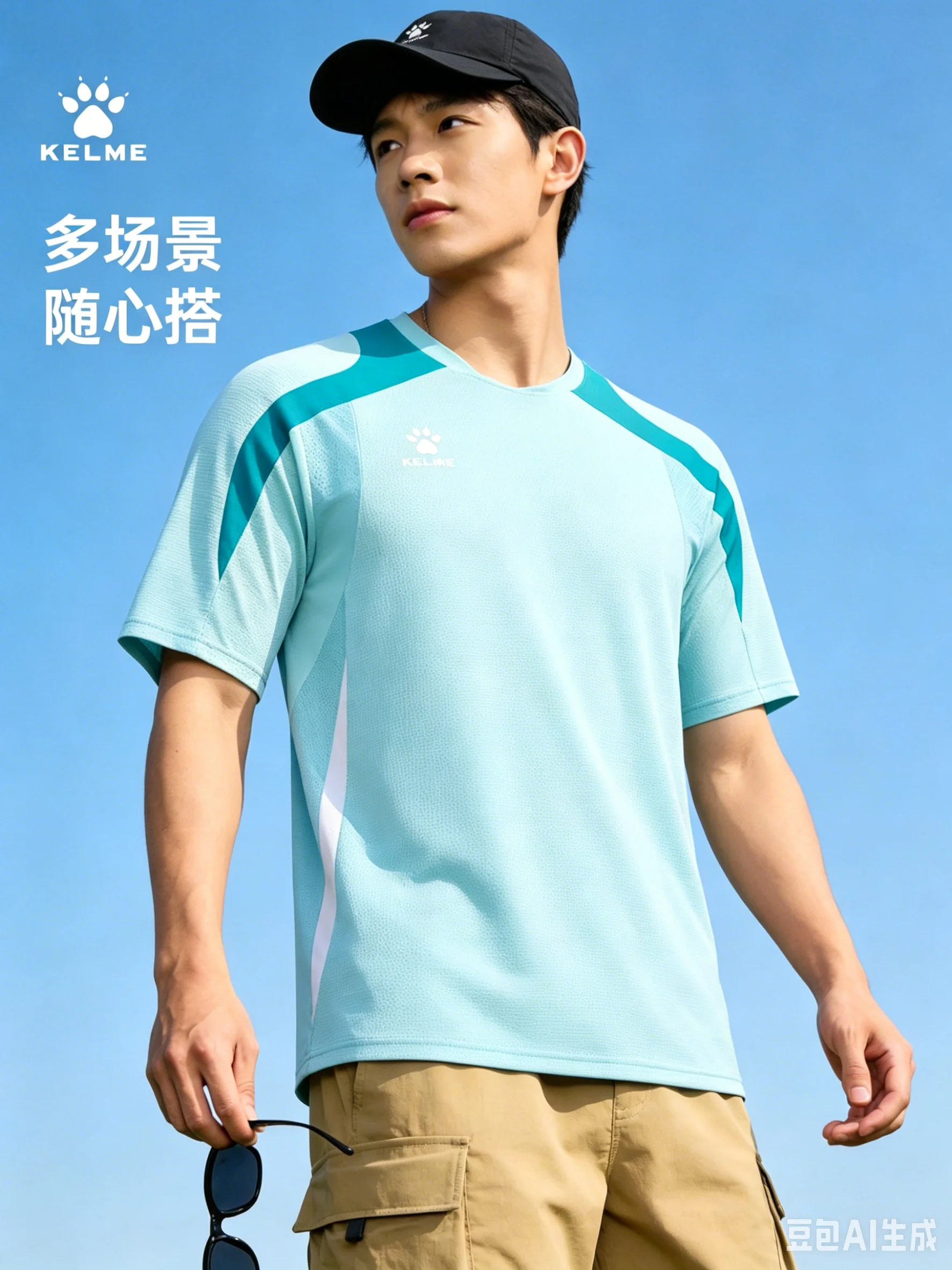 KELME New Men’s Multi-Functional Top! KELME Sports Short-Sleeve Shirt for Training and Casual Wear—Unisex