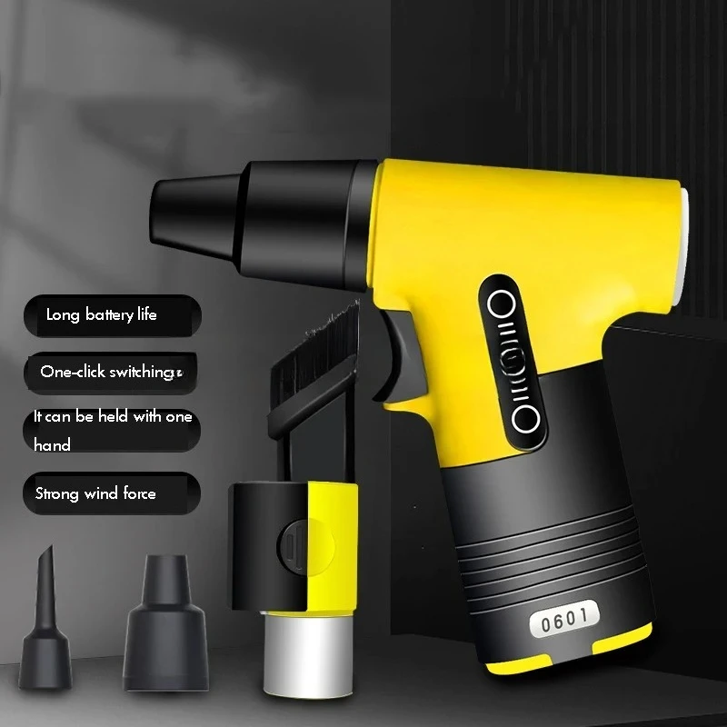 7.4V 130000RPM Brushless Jet Fan Super Strong Blower 3 Speed Blowing Suction Dual-Purpose Turbo Fan Powerful Air Blower