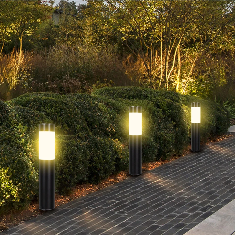 Solar Garden Pathway Lights Outdoor LED Lighting Ground Plug Bollard Light for Patio Gardens Pathways Lawn Yard