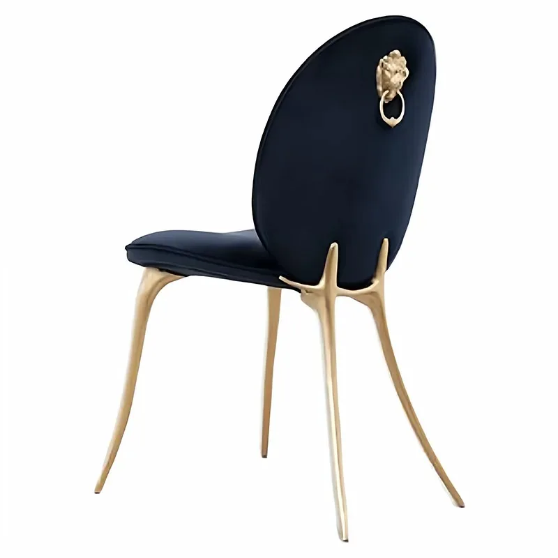 Italian light luxury high-end designer pure copper dining chair designer metal living room