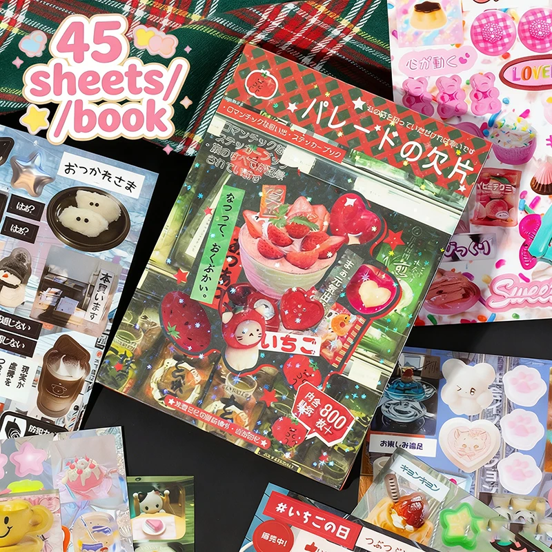 

45sheets/book Vintage Japanese Style Sticker DIY Scrapbooking Decor Stickers for Kids Gifts Journal Planner Stationery Supplies