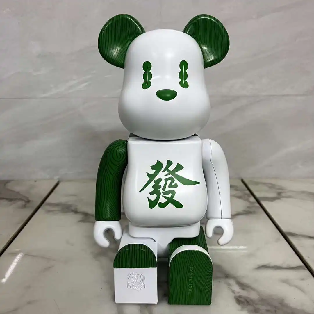 Bearbrick-Xadrez Chinês e Cultura de Cartas, 400%, Mahjong, Fortuna, Altura de 28cm, Presente de Coleção, Figura