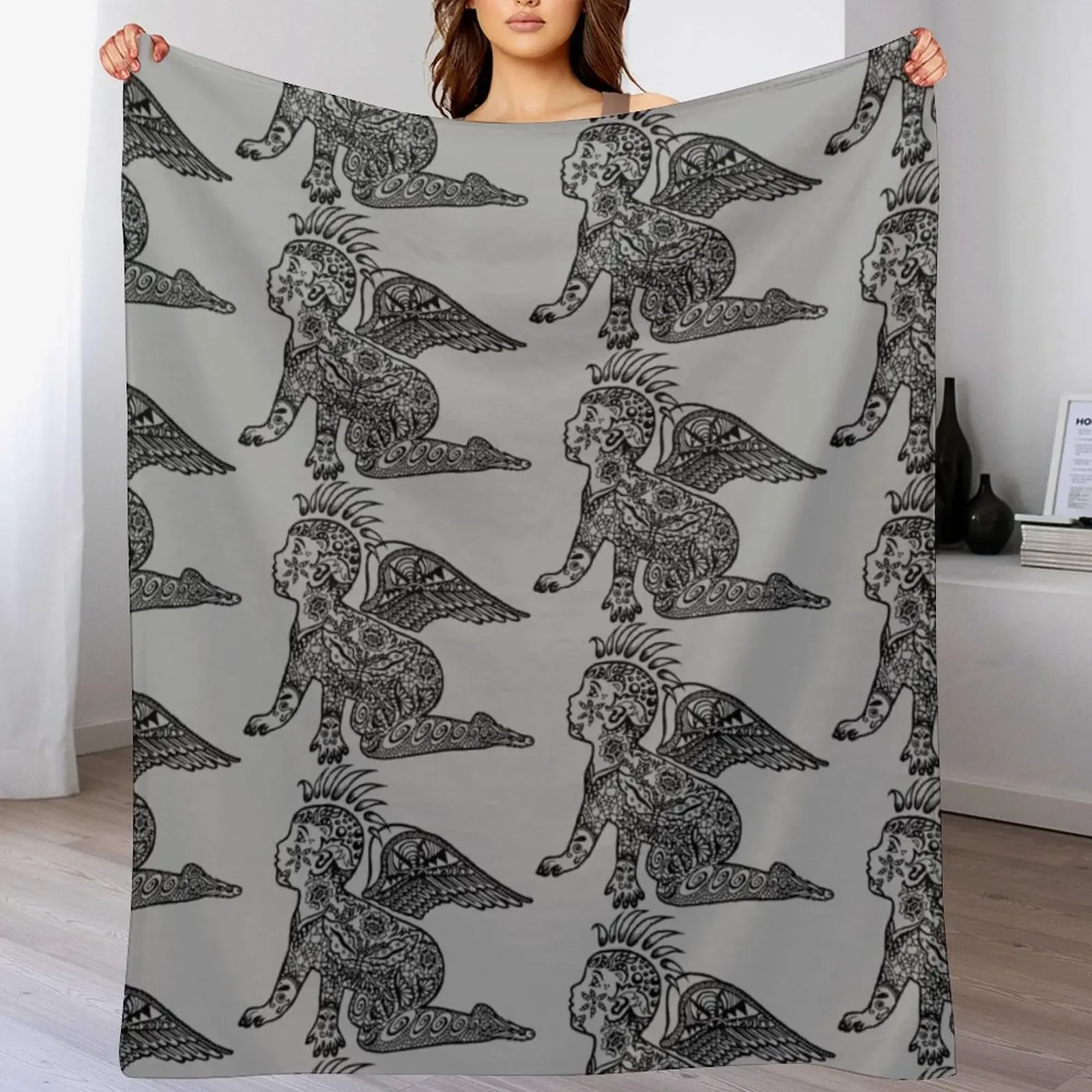

Punk Angel Throw Blanket Cute bed plaid funny gift Extra Large Throw Blankets