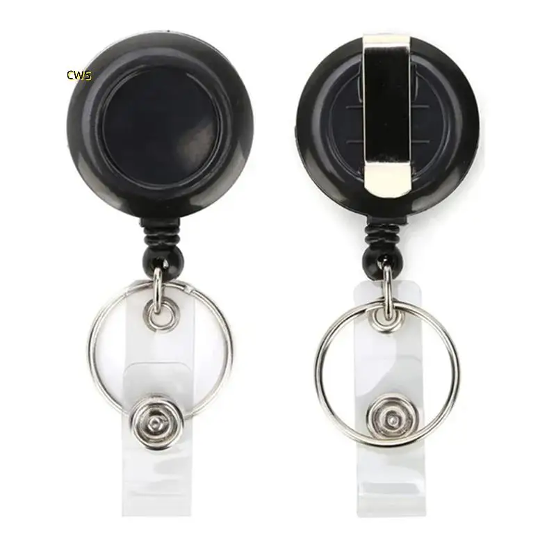Funda para tarjeta de trabajo de identificación, soporte para tarjeta de identificación con nombre y cordón retráctil para carrete de insignia