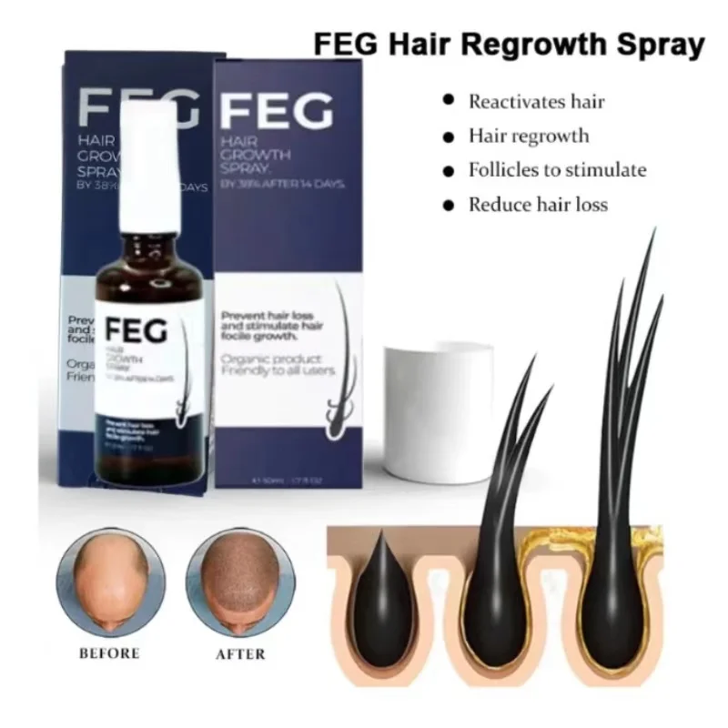 FEG Organic Anti Hair Loss Hair Growth Treatment Oil For Thicker Long Hair -50ML