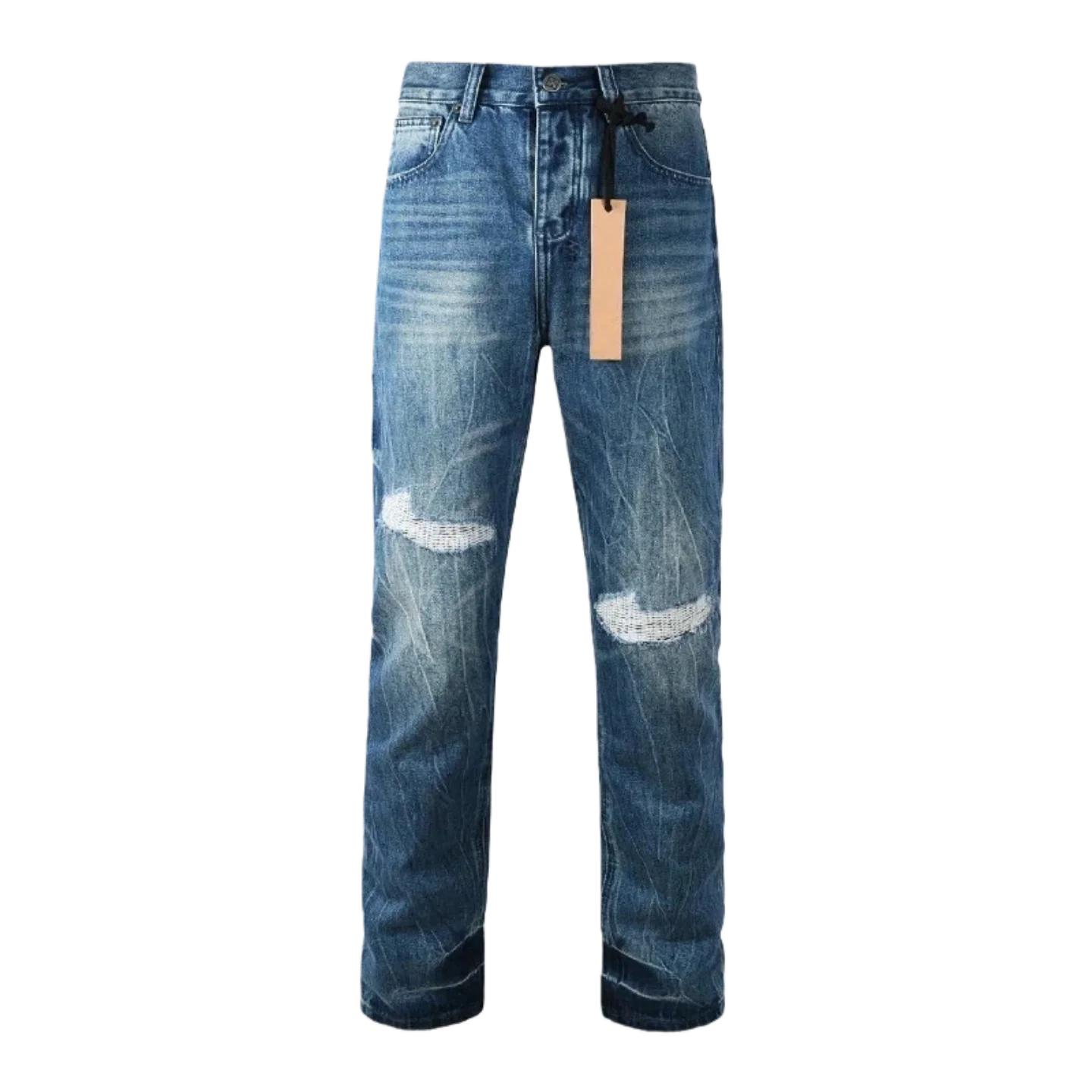 

High-quality straight-leg jeans, with crescent bay semi-abrasive dyeing and washing process, autumn and winter styles