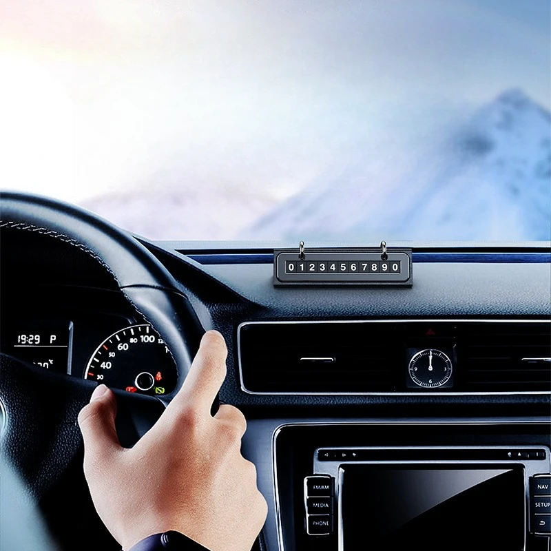 Universal Car Phone Number Plate Temporary Parking Card Sophisticated Movable Number Plate for Your Vehicle Car Accessory