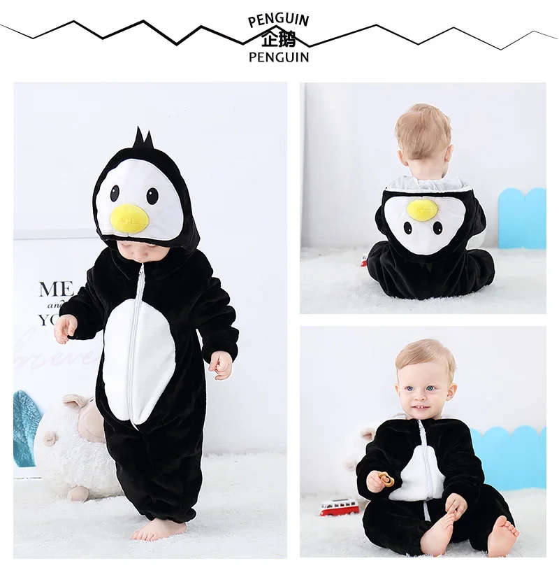 Winter New Born Baby Clothes Ropa Bebe Fox Cow Pajamas Boy Rompers Kids Panda Costume for Girl Infant Jumpsuit 3 9 12 Month