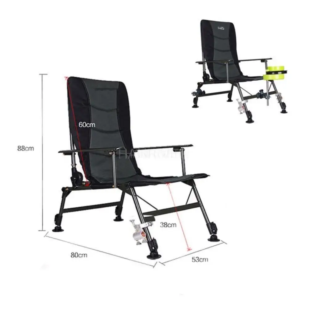 Oversized Camping Folding Chair Max Loading 200kg Steel Frame Collapsible Padded Arm Chair