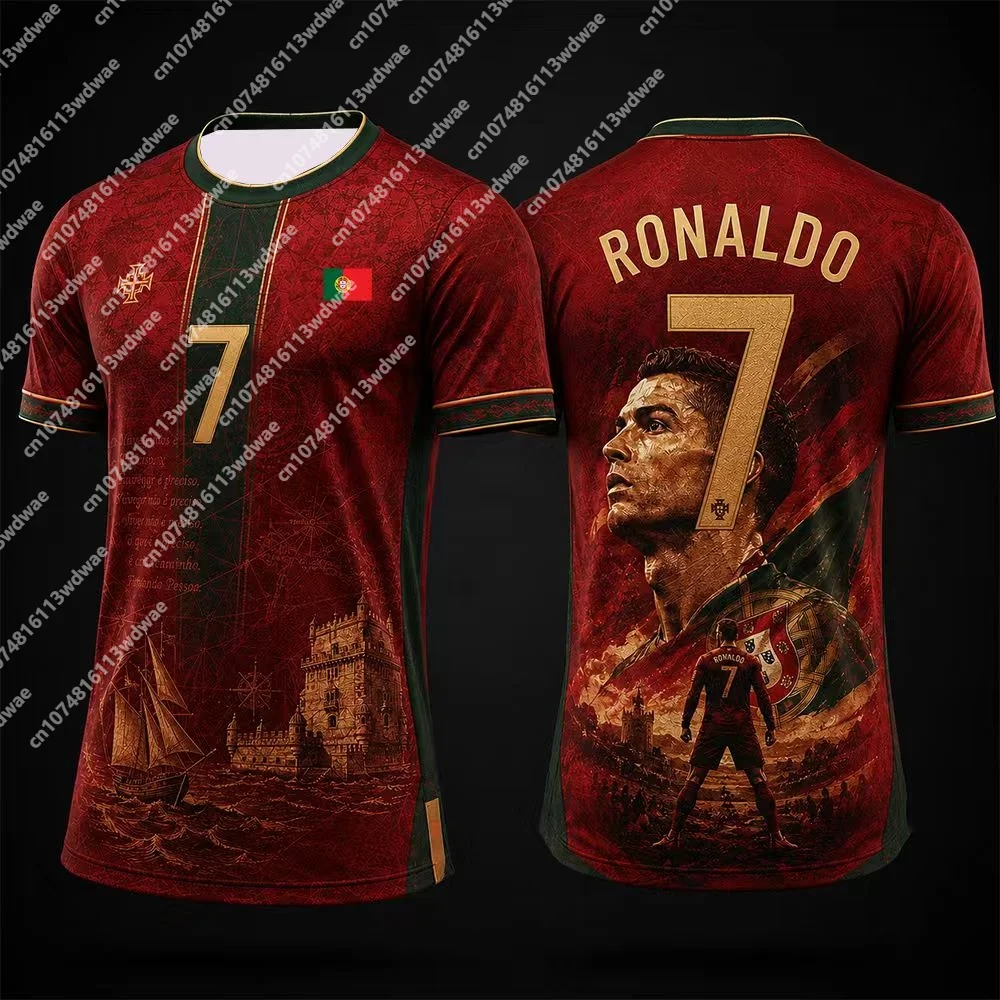 2026 Portugal Football T-shirt Men football Quick-Drying Ronaldo 7 Football Shirt Outdoor Tracksuit Kit Special Edition Kid Tee
