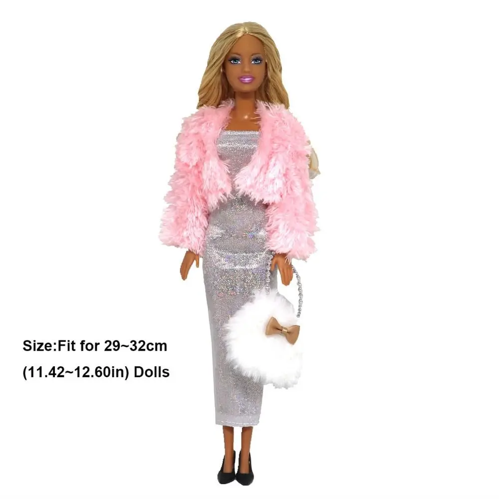 1 Set Moda Casual 1/6 Vestiti per bambole Abiti fatti a mano Accessori Abbigliamento invernale Giacca di pelliccia Set da indossare per bambola da 29 ~ 32 cm