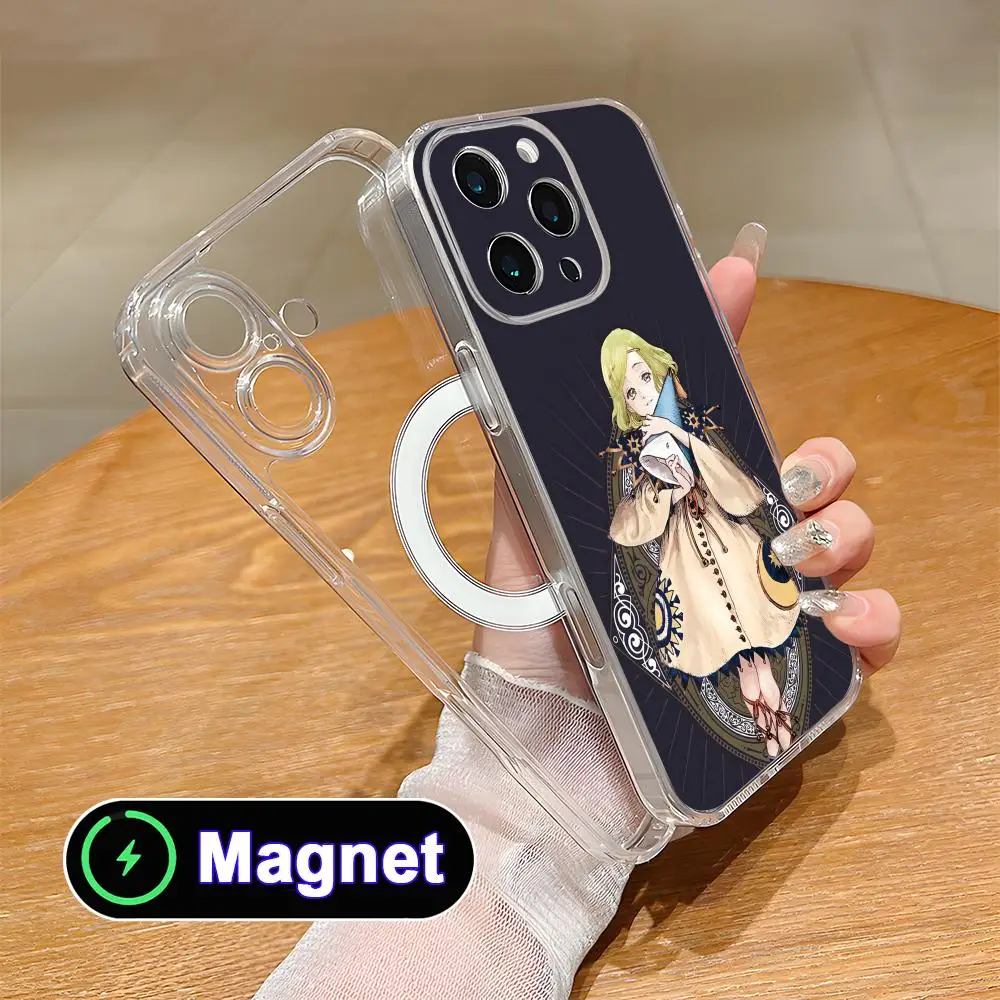 Funda para Teléfono Witch Hat Atelier Coco para iPhone 17 16 15 14 13 12 11 Air Pro Max Plus Mini, Cubierta Magnética Transparente de TPU Suave