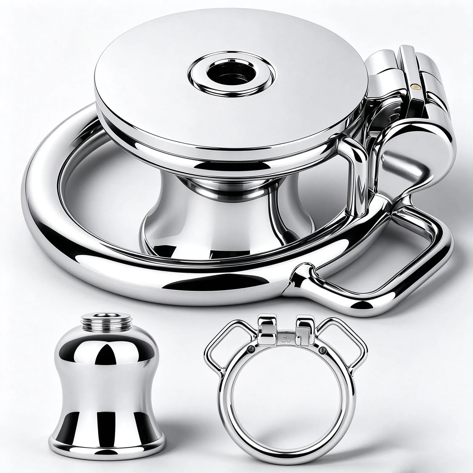 LICKER Stainless Steel Chastity Cage With Silicone Pad Dick Restrict Penis Rings Cock Lock Couple Loyalty Cages For Men Sissy