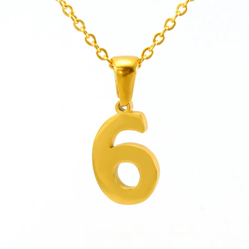 english number necklace Old English Lucky Angel Number Necklaces For Women Dainty Gift For Boyfriend Girls view 4