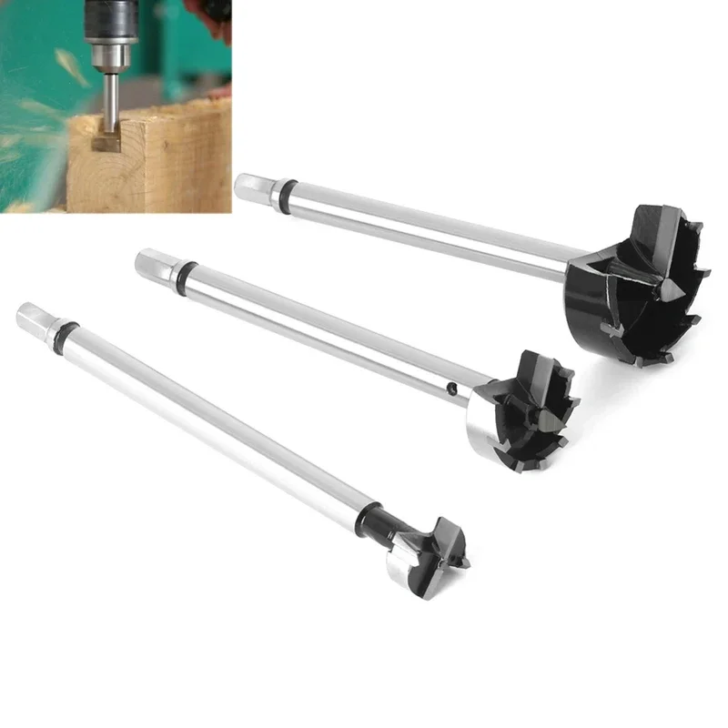 

1PCS 185/200MM Woodworking Tools Extended Hole Control Drill Tips Saw Cutter Hinge Boring Drill For Soft And Hard Wood Tools