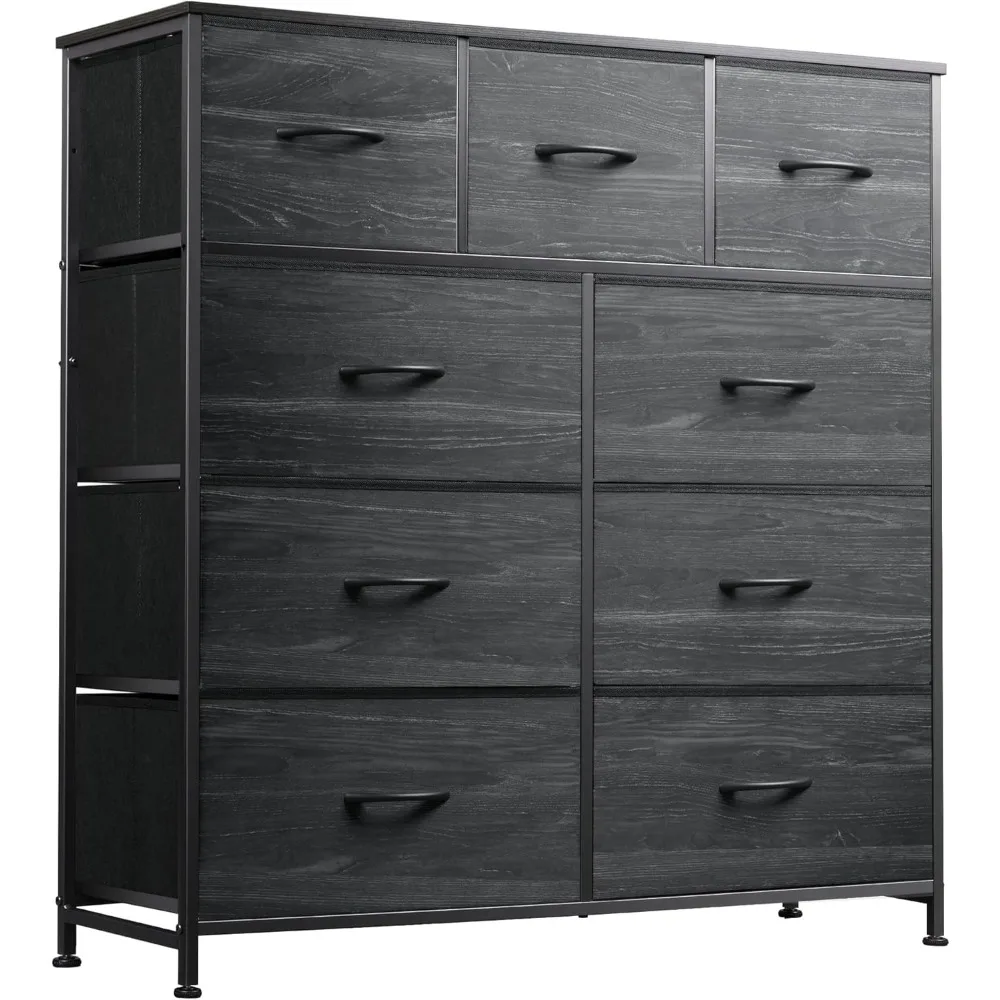 

9-Drawer Dresser, Fabric Storage Tower for Bedroom, Hallway, Closet, Tall Chest Organizer Unit with Fabric Bins