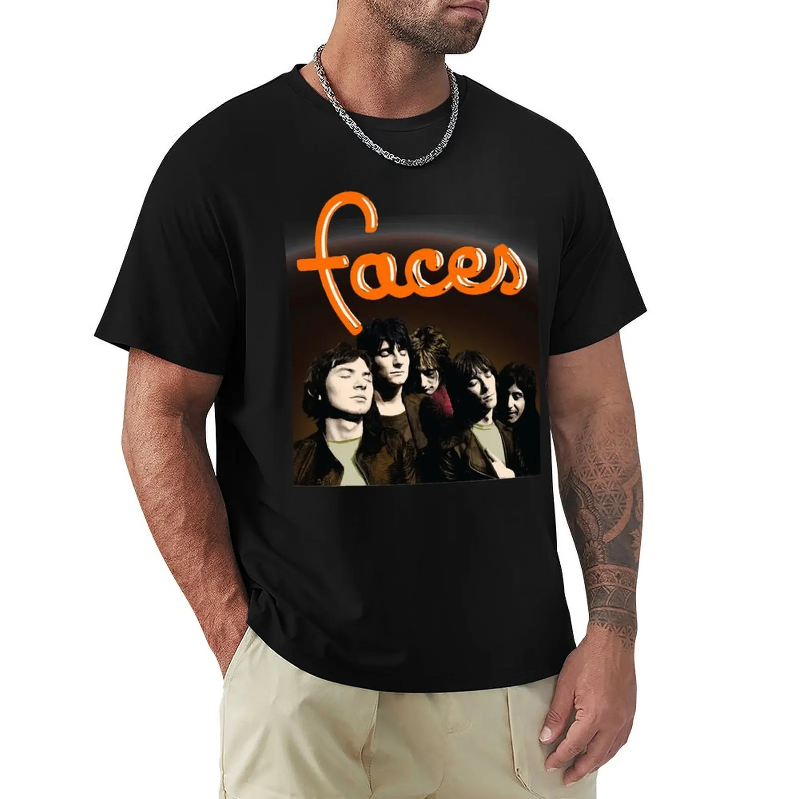 Faces T-Shirt Trendy Print Short Sleeve T-Shirt