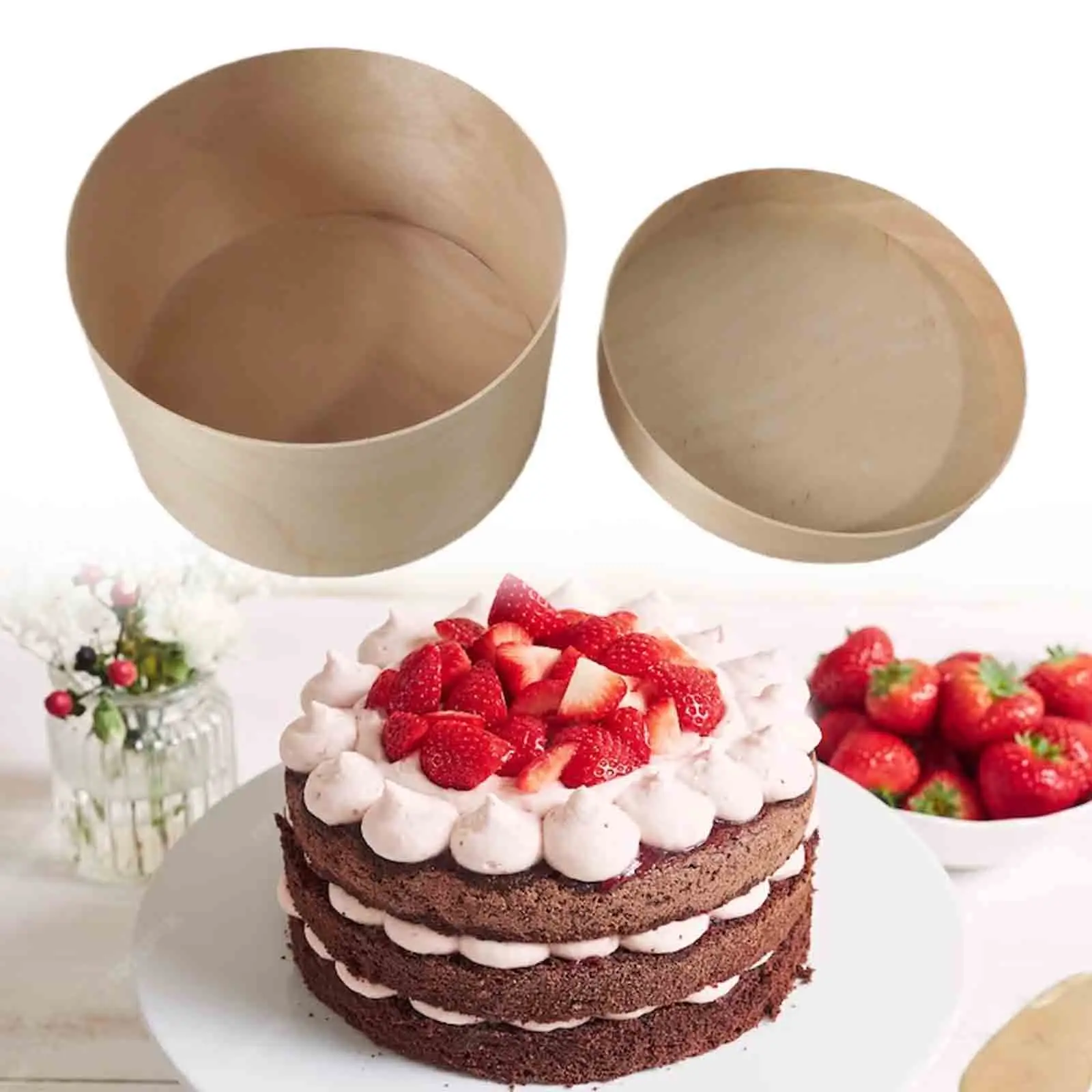 Einweg-Kuchen behälter Bäckerei Box behandeln Kuchen Holz Muffin Box Sushi Box Kuchen Dessert Lagerung für Shop Arrangements Geburtstag