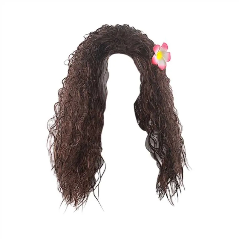 Parrucca cosplay anime nera lunga riccia Parrucca da principessa Costume cosplay anime Capelli Fibra sintetica resistente al calore Parrucca morbida e traspirante