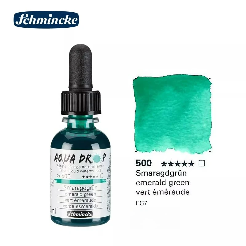 Duitsland Schmincke-AQUA DROP, vloeibare aquarelverf op pigmentbasis, 30 ml pipetfles, voor aquarelverf, stedelijke schetsen, lichtbestendig - afbeelding 1