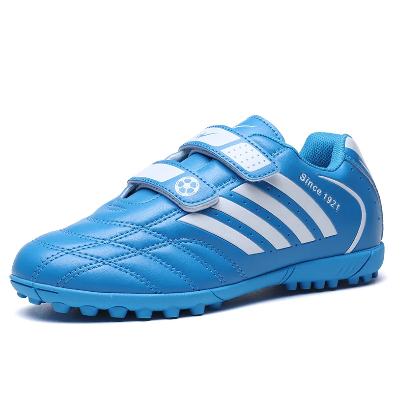 Kids Hook & Loop TF Soccer Cleats Boys Girls Artificial Turf Football Boots Non-slip Children Training Futsal Sneakers