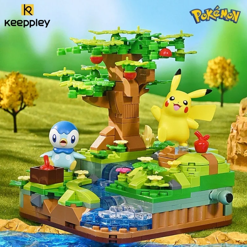 

Keeppley Pokémon Partner Series Building Blocks Pikachu Streamside Fruit Picking Assembly Model Ornament Gift