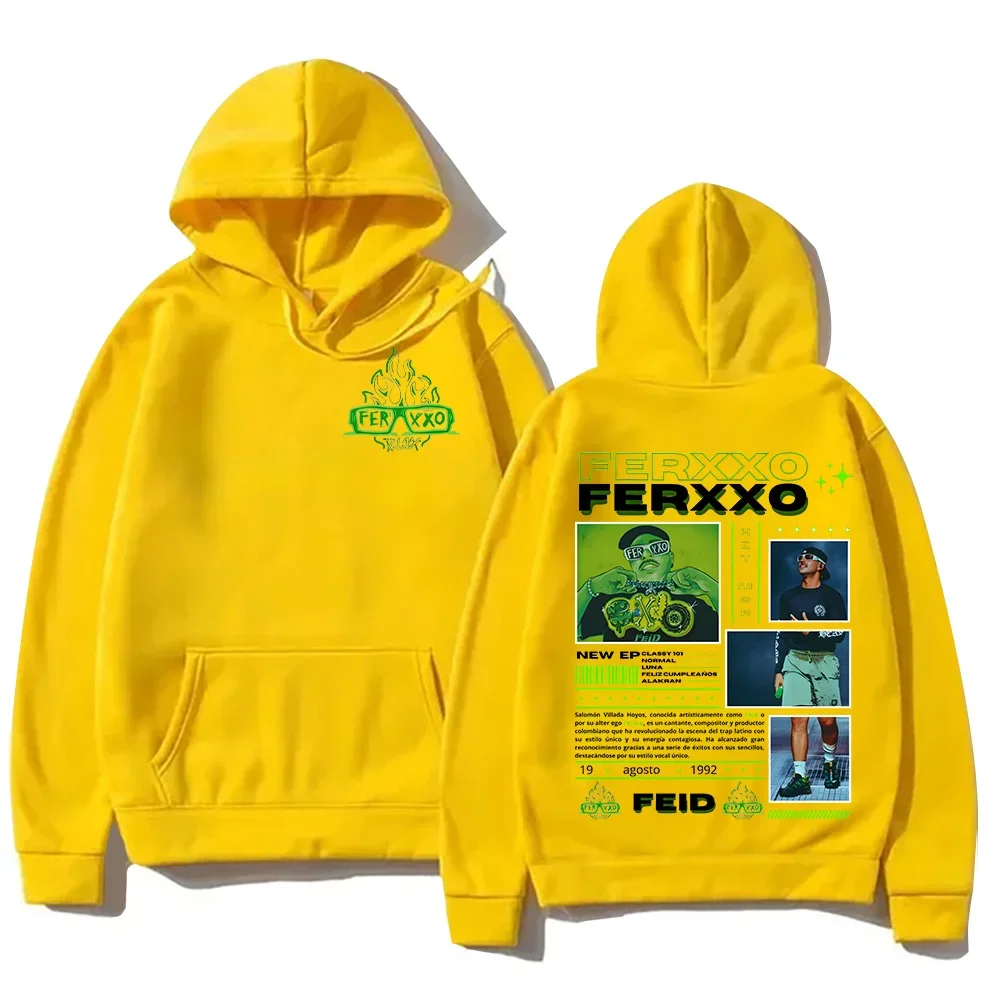 แร็ปเปอร์ฟีด เฟอร์ซิโอเสื้อฮู้ด 90 ฮิปฮอปสไตล์วินเทจเสื้อฮู้ดผู้ชายแฟชั่นเสื้อฮู้ดลำลองใหม่สตรีทแวร์