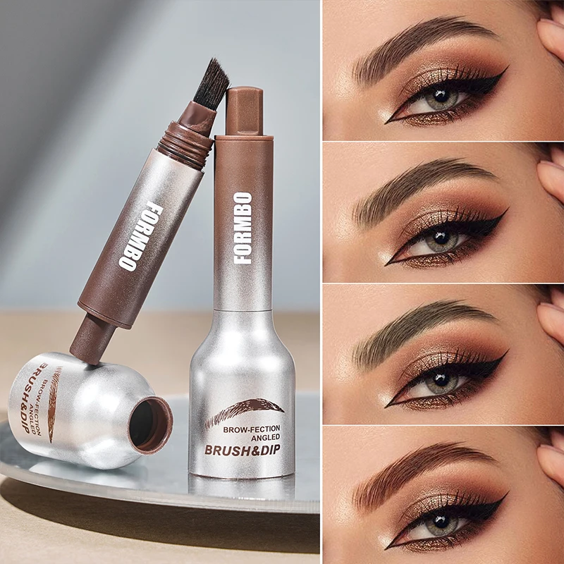 Wild Eyebrow Pencil Waterproof with Square Angled Brush Quickly Fill-in Sparse Brows and Hairline Naturally Dyeing Eyebrow Cream