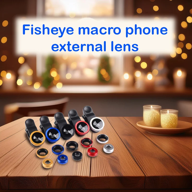 1pc Fisheye Macro Phone External Lens, Fisheye Lens Macro Lens Wide Angle Lens Three-in-one, Interesting Camera