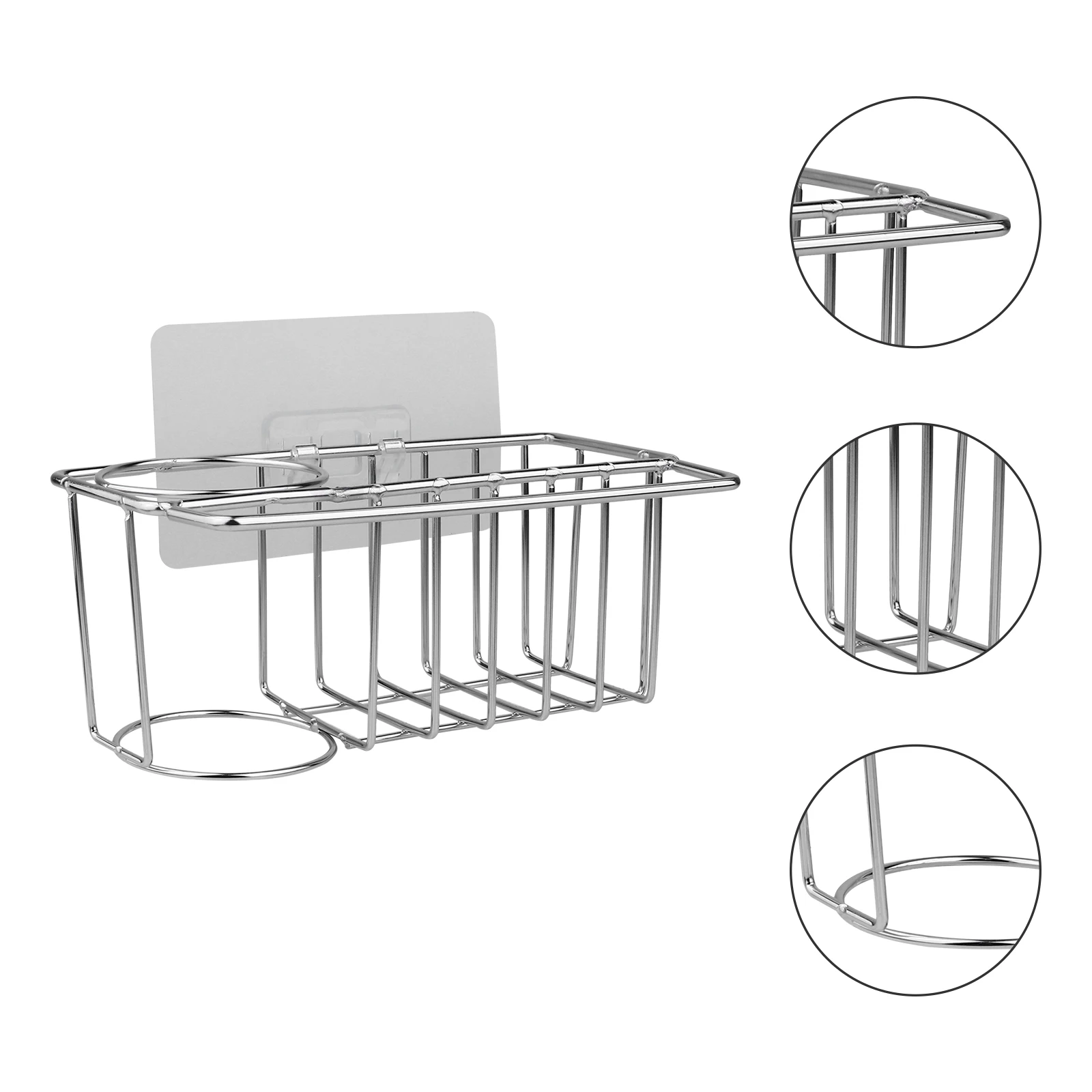 

Stainless Steel Sink Drainer Rack Kitchen Sponge Holder Foldable ganizer Hanging Basket Drainage Storage Solutions Space Saving