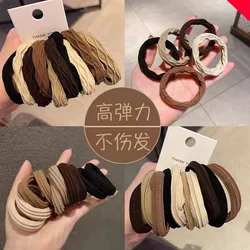 new high elastic durable rubber band female simple high ponytail hair rope head rope high-grade sense hair rope 5 pieces a set