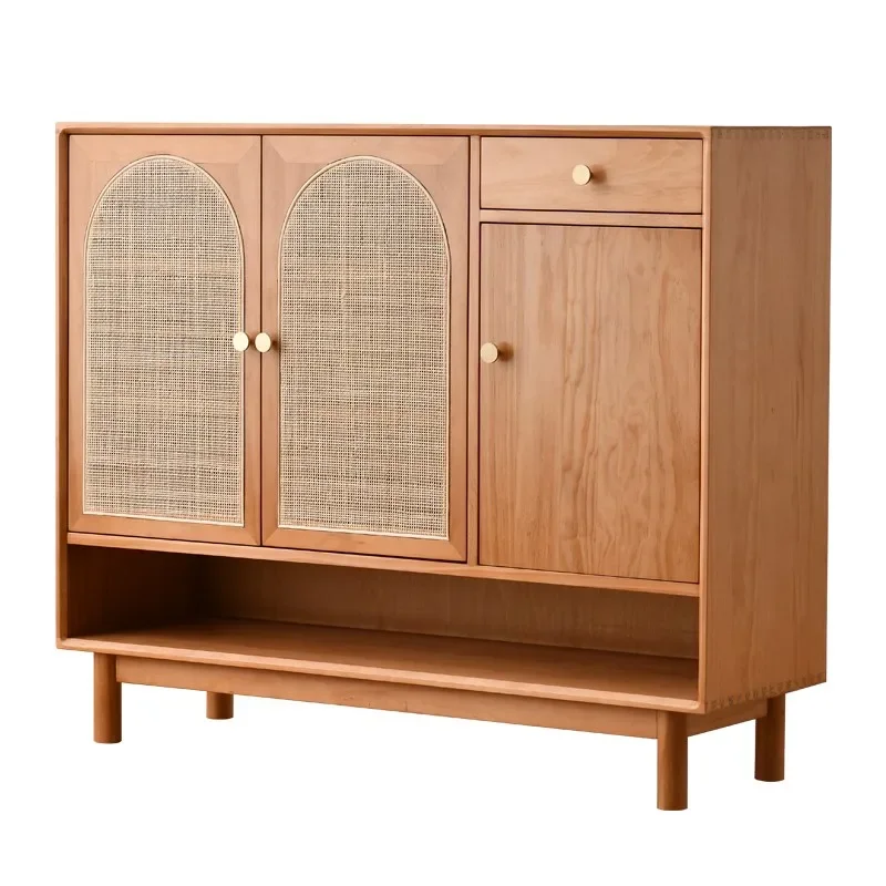 

Nordic cherry wood solid wood shoe cabinet simple Japanese black walnut home door porch storage multi-layer storage cabinet