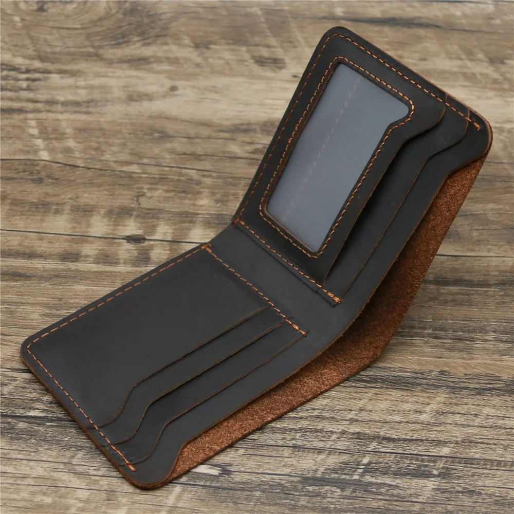 Genuine Leather Men’s Wallet - Retro Slim Card Holder With RFID Protection