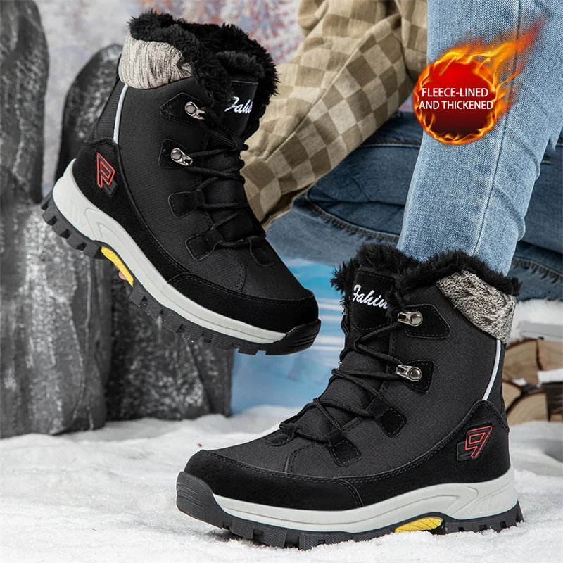 Women Boots Waterproof Hiking Boots For Winter 2026 Tren Platform Ankle Boots Keep Warm Snow Shoes Plush Outdoor High-Top Boots