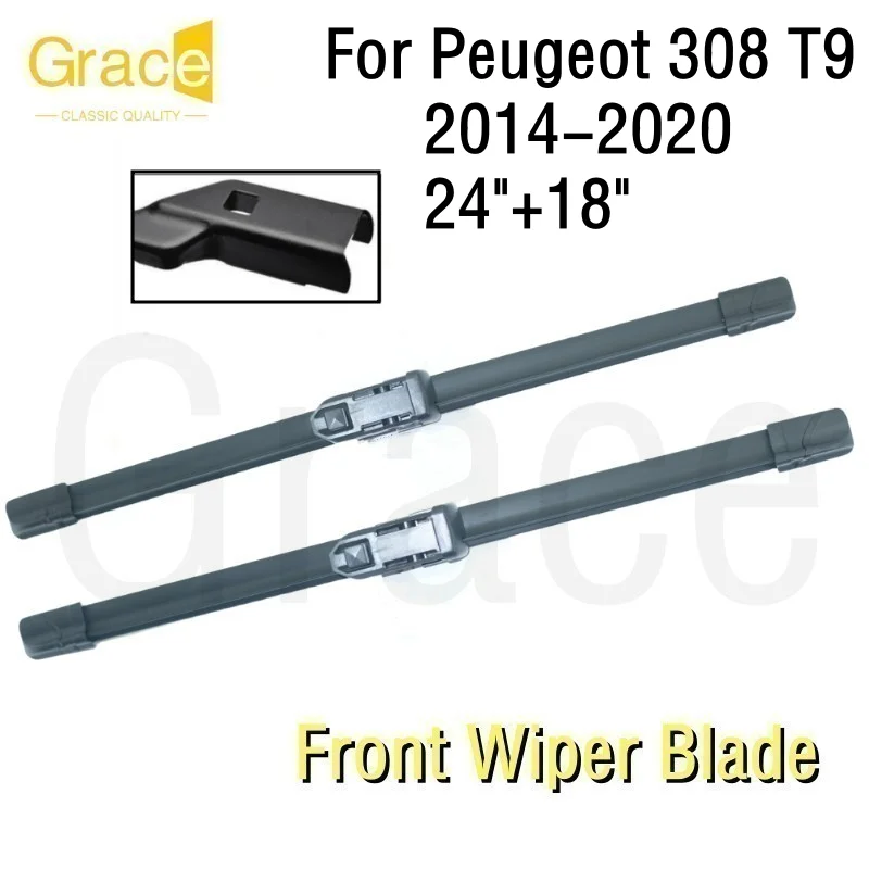 

Wiper Blade For Peugeot 308 308SW T9 18"+24" Car Windshield Windscreen Rubber 2014 2015 2016 2017 2018 2019 2020