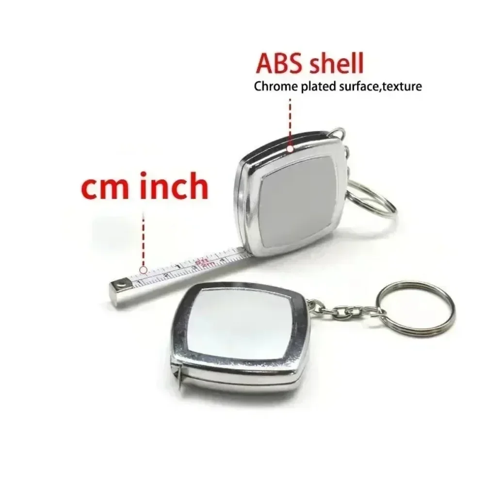 Imagem -02 - Pequeno Aço Fita Métrica Chaveiro Mini Bolso Fita Métrica Portátil