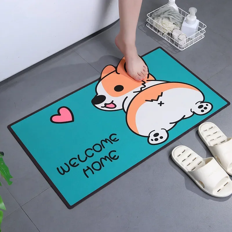 Cartoon Panda Bath Mat Super Absorbent Bathroom Mat Cute Animal Rug Bedroon Floor Carpet Home Entrance Shower Bathroom Foot Mats