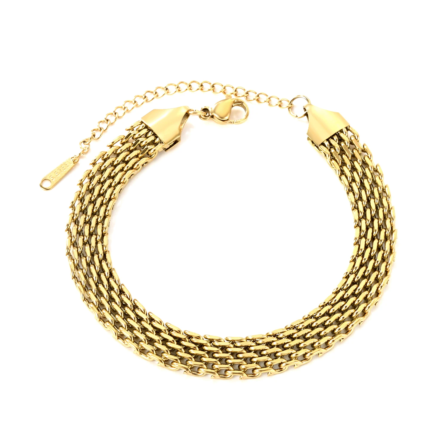 Modisches kubanisches Kettenarmband, Unisex-Edelstahl vergoldetes wasserdichtes Schmuckzubehör, trendiger Vintage-Stil