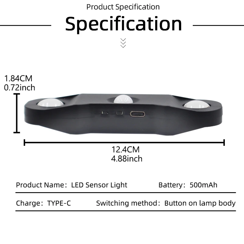 4-head wall lamp RGB gradient ambient light intelligent human body induction magnetic suction USB creative home atmosphere light